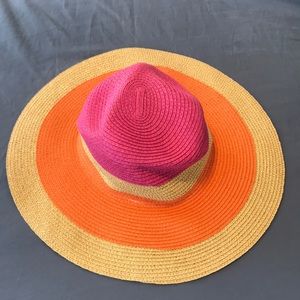 Pink, orange and neutral beach hat